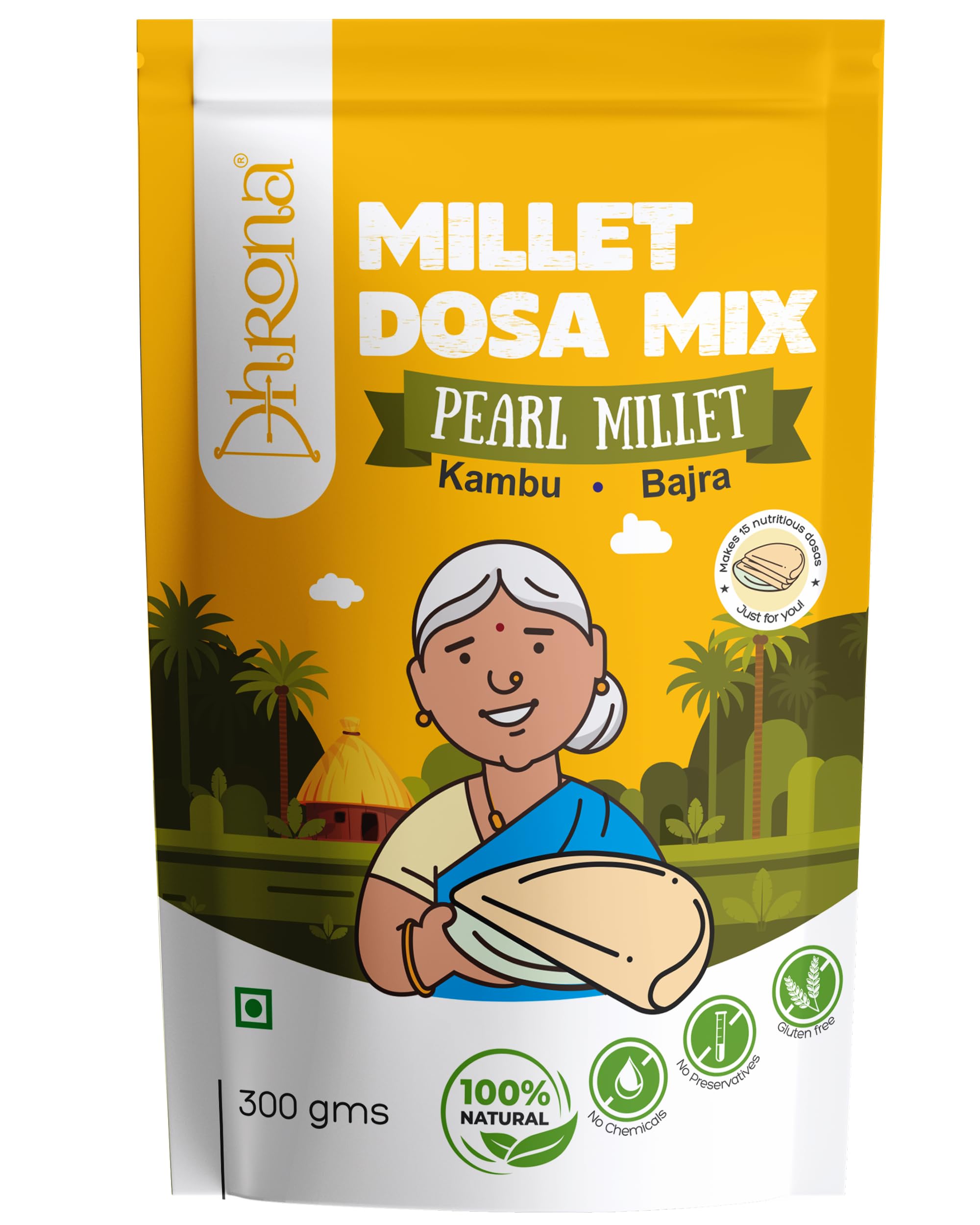 Dhrona Bajra (Pearl) Millet Dosa Mix | Instant, Ready-to-Cook | 100% Natural | Ready to Cook | Solam Dosa Mix | No Chemicals or Preservatives | 300 gms (B0BPCMC3MY) Amazon Price History, Amazon Price Tracker