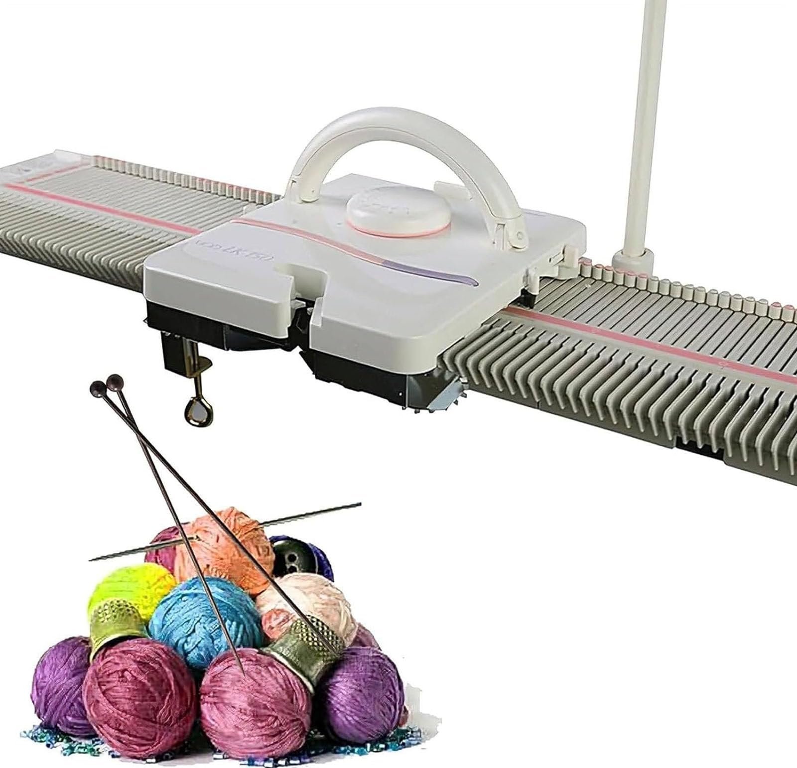 Maszyna dziewiarska, LK150, grubość 6,5 mm, 150 ściegów, plastikowa automatyczna maszyna dziewiarska, w zestawie igły do ​​włóczki, akcesoria dla dorosłych i dzieci