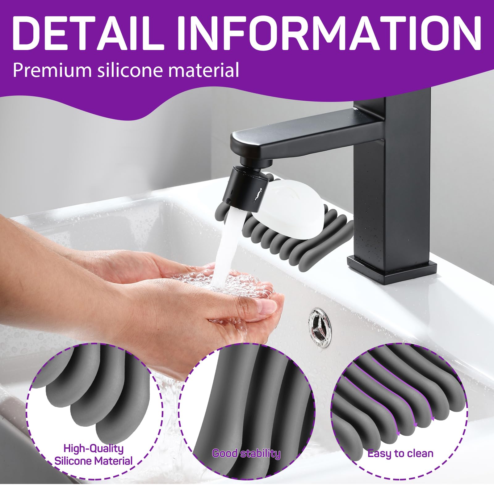 2 jaboneras de silicona autodrenantes, diseño de cascada, para baño, mantiene las barras de jabón secas y limpias, color gris