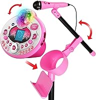 Vista 2 de VTech Kidi Star - Máquina de karaoke de lujo, 2 micrófonos con adaptador de CA, color rosa