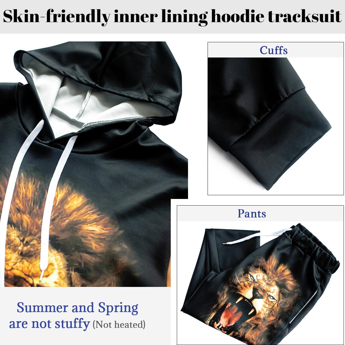 Lion King 3D Printed Men's Hoodies Sweater Set Pullover Tracksuit for Big and Tall 2 Piece Sweatshirt Suit - Image 6