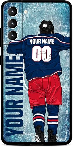 Miniatura 10 de Funda personalizada de hockey sobre hielo con nombre y número para Samsung Galaxy S22 S23 S21+ S20 Ultre S21 FE S10 S8 S9 Plus, silicona líquida con