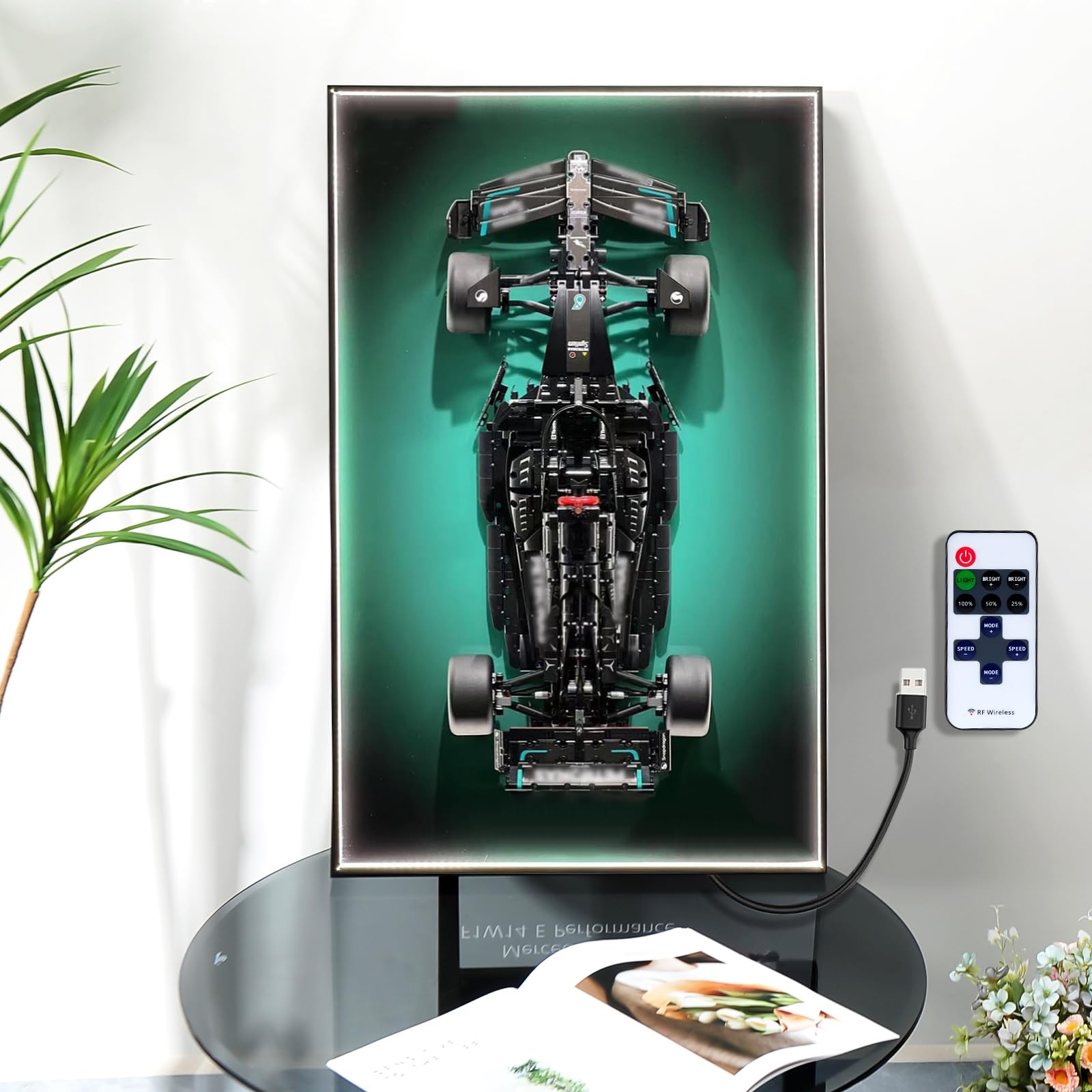 Photo 1 of NyTfxkeJ Building Block Race Car Display Wallboard with LED Light