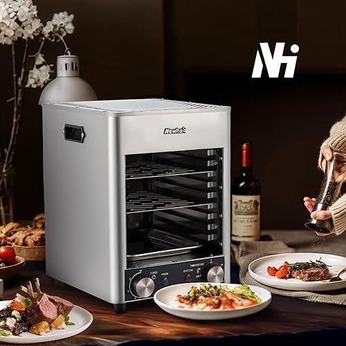 Miniatura 6 de Newhai Asador eléctrico de carne de 1700 W, parrilla de carne comercial para interiores, parrilla automática para carnívoros, temperatura de tiempo,