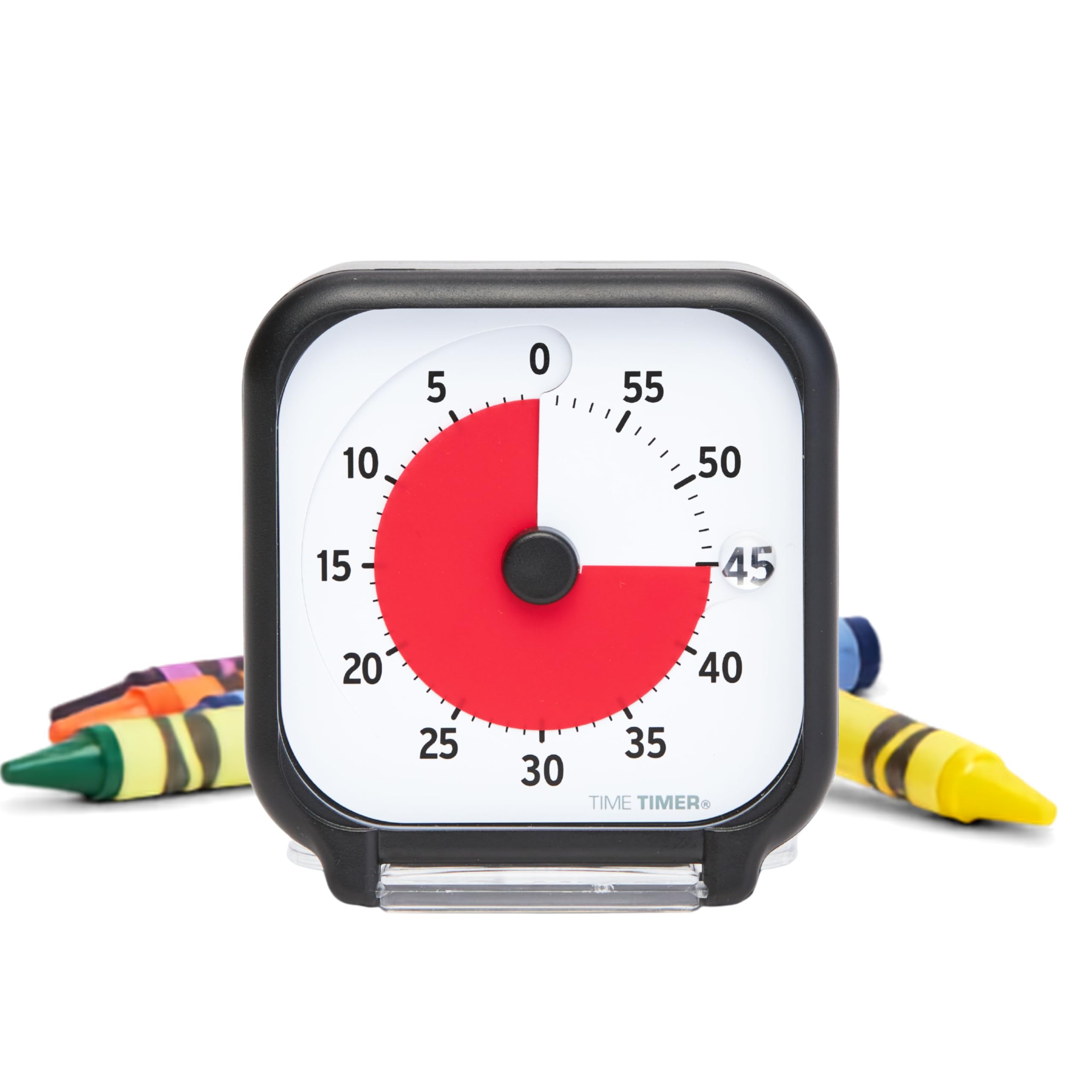 TIME TIMER ORIGINAL Pocket - 60 Minuten Visueller Analog-Timer Uhr - Optionaler Akustischer Alarm - Kein lautes Ticken; Zeitmanagement-Gerät (Schwarz)
