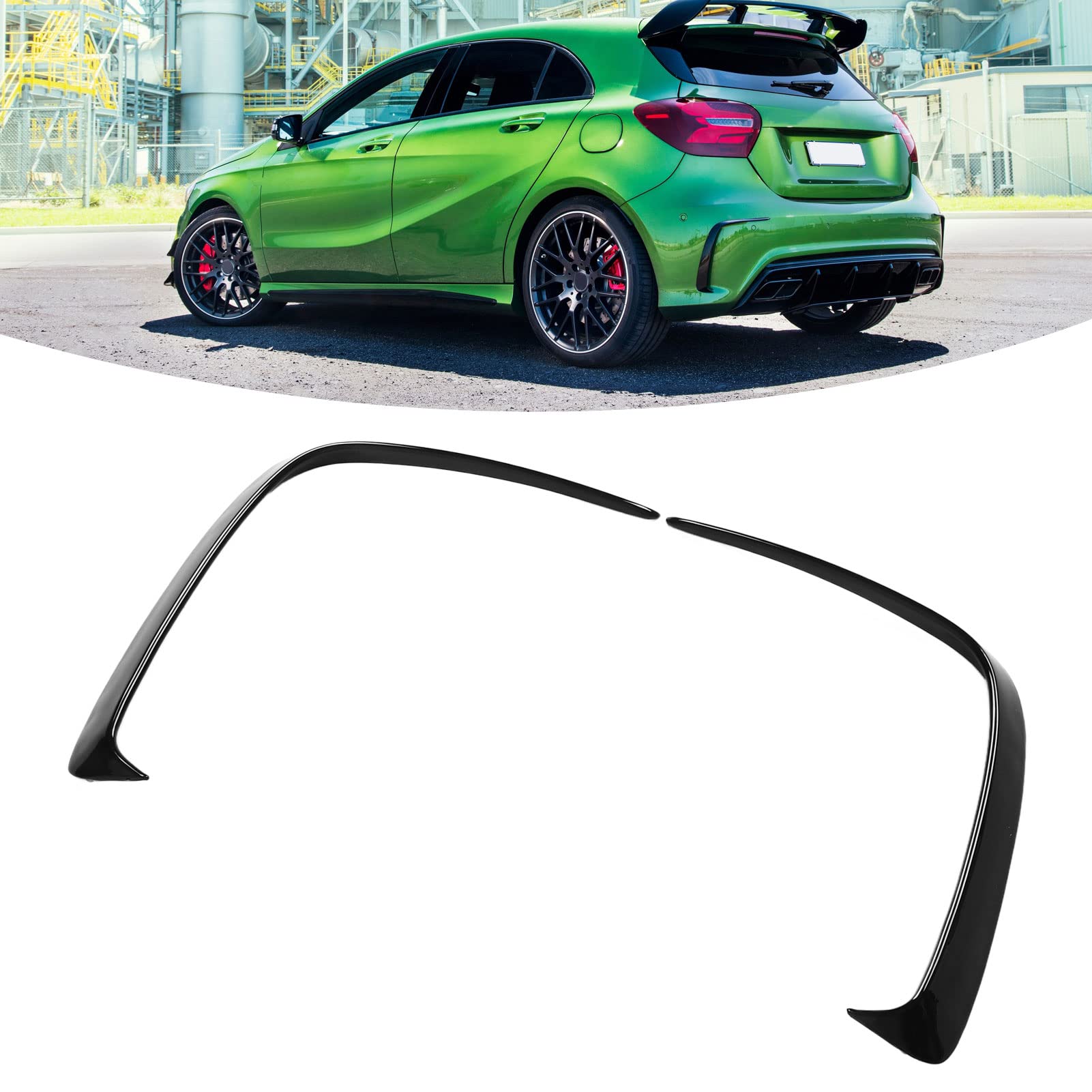 Aileron De Pare-Chocs Arrière Brillant Noir, Séparateur De Diffuseur AMG Pour Classe A W176, Décoration Extérieure Universelle En ABS, 1 Paire