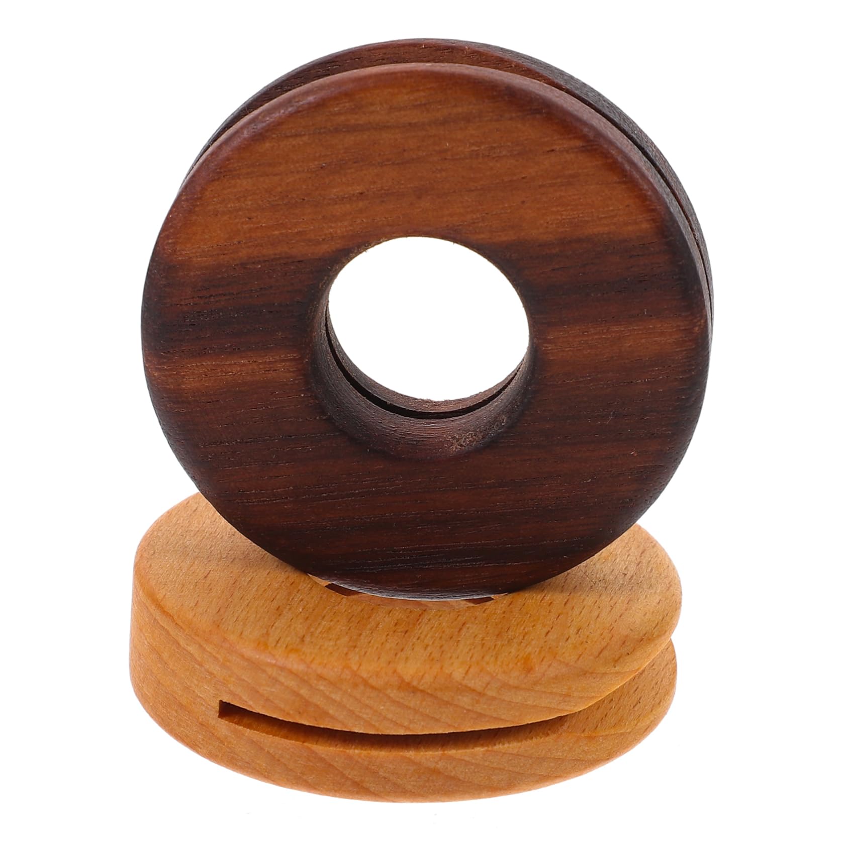 Wakauto 2pcs Round Wooden Food Bag Sealing Clip Heat Bag Sealer for Snack Bread Vacuum Seal Bags for Food Preservati