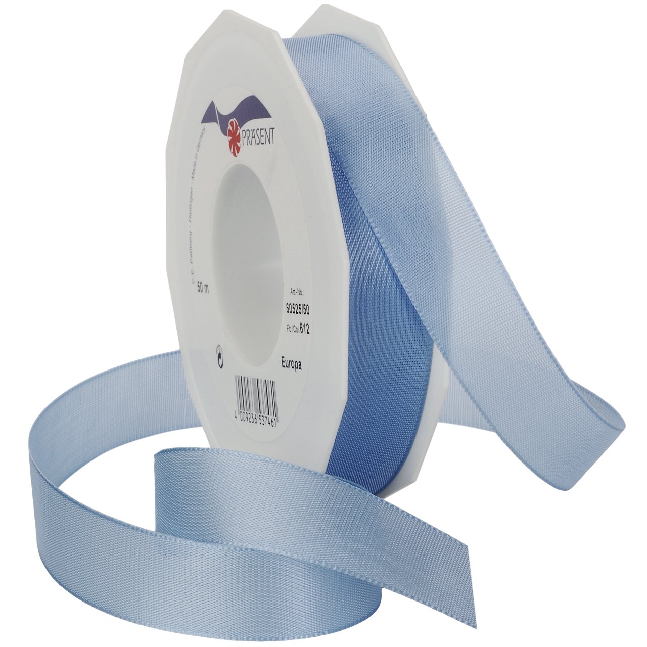 Ruban bleu clair Präsent 50 m résistant et facile à nouer