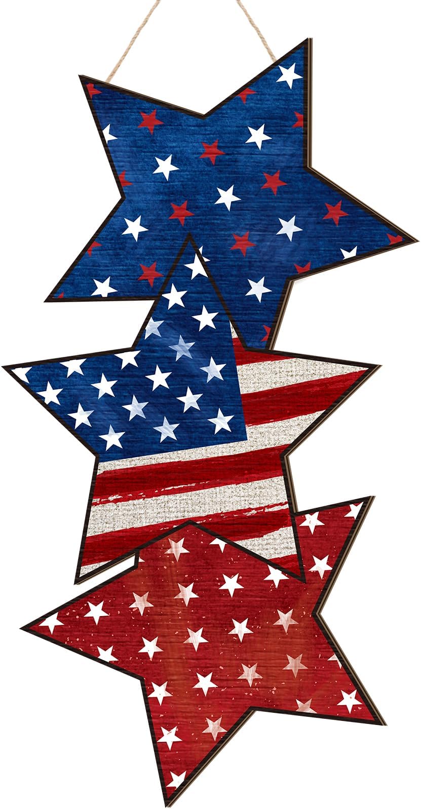 4 Pcs 4th of July Sign Rustic Wood Decor Farmhouse