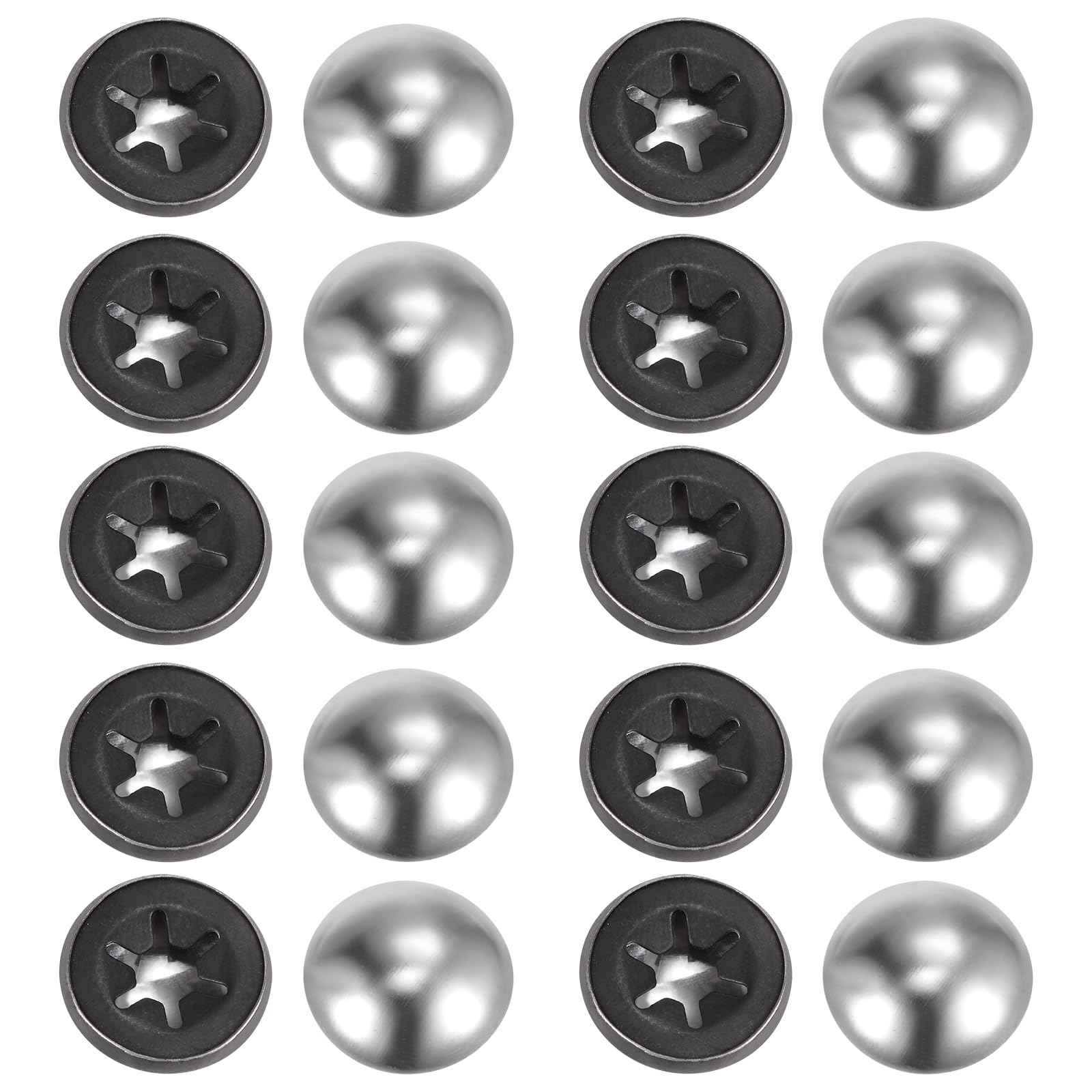 QUARKZMAN 40Stk 65Mn Stahl Push on Push Mutter Kappen 0.2" Achse Push Mutter Befestigungselement für Hand Lastkraftwagen Rasenwagen Wagen und Rollwagen Behälter M5 x 16mm