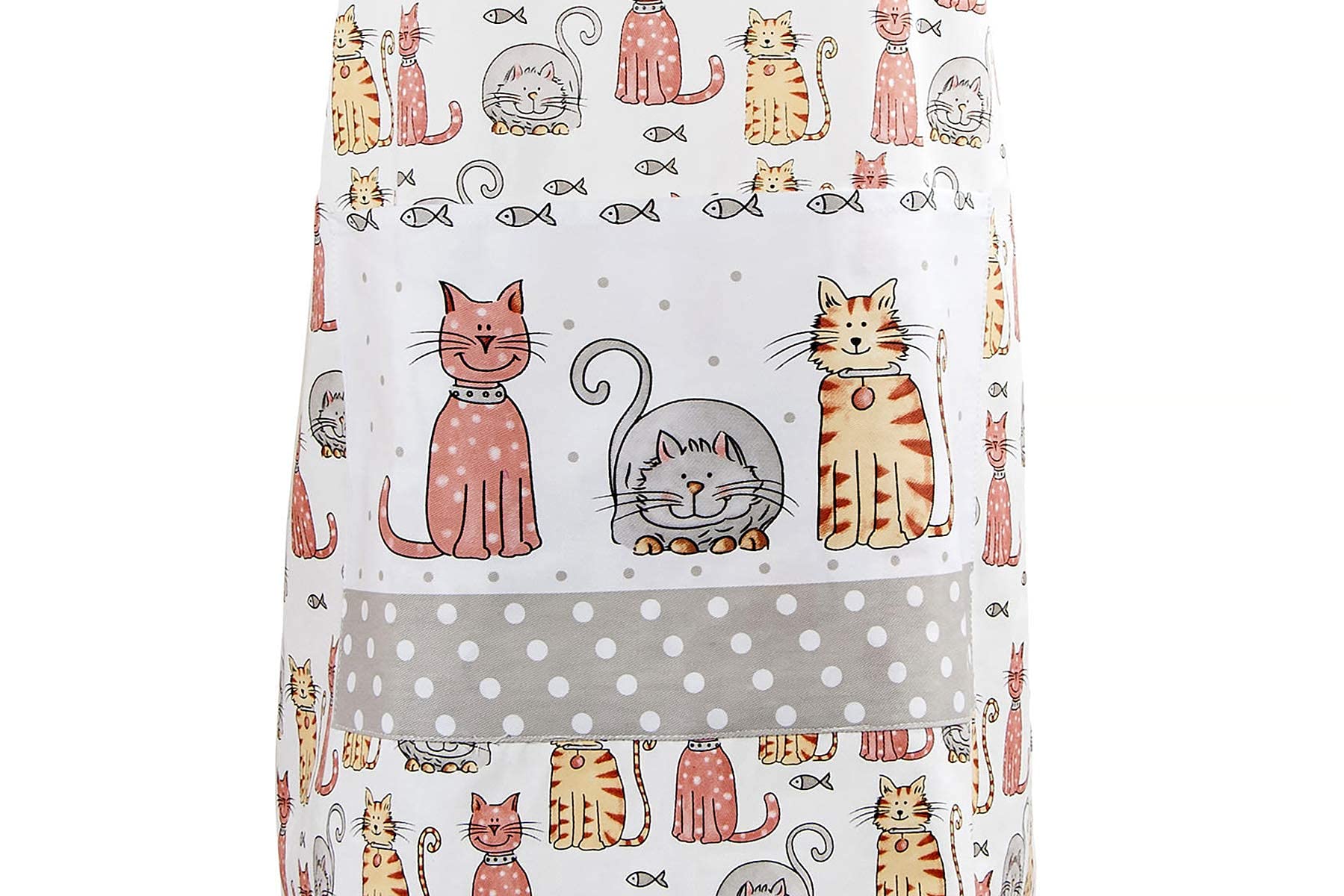 SPOTTED DOG GIFT COMPANY Fartuch kuchenny z uroczym nadrukiem kota dla szefa kuchni kobiety i mężczyzny, 100% bawełna, regulowana duża kieszeń, pomysł na prezent dla miłośników kotów 85x63cm