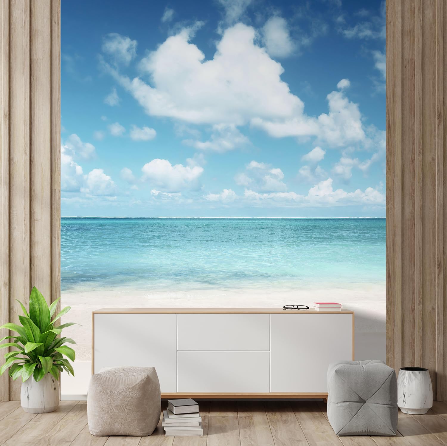 wall26 Wall Sticker Expansive Beach Scene