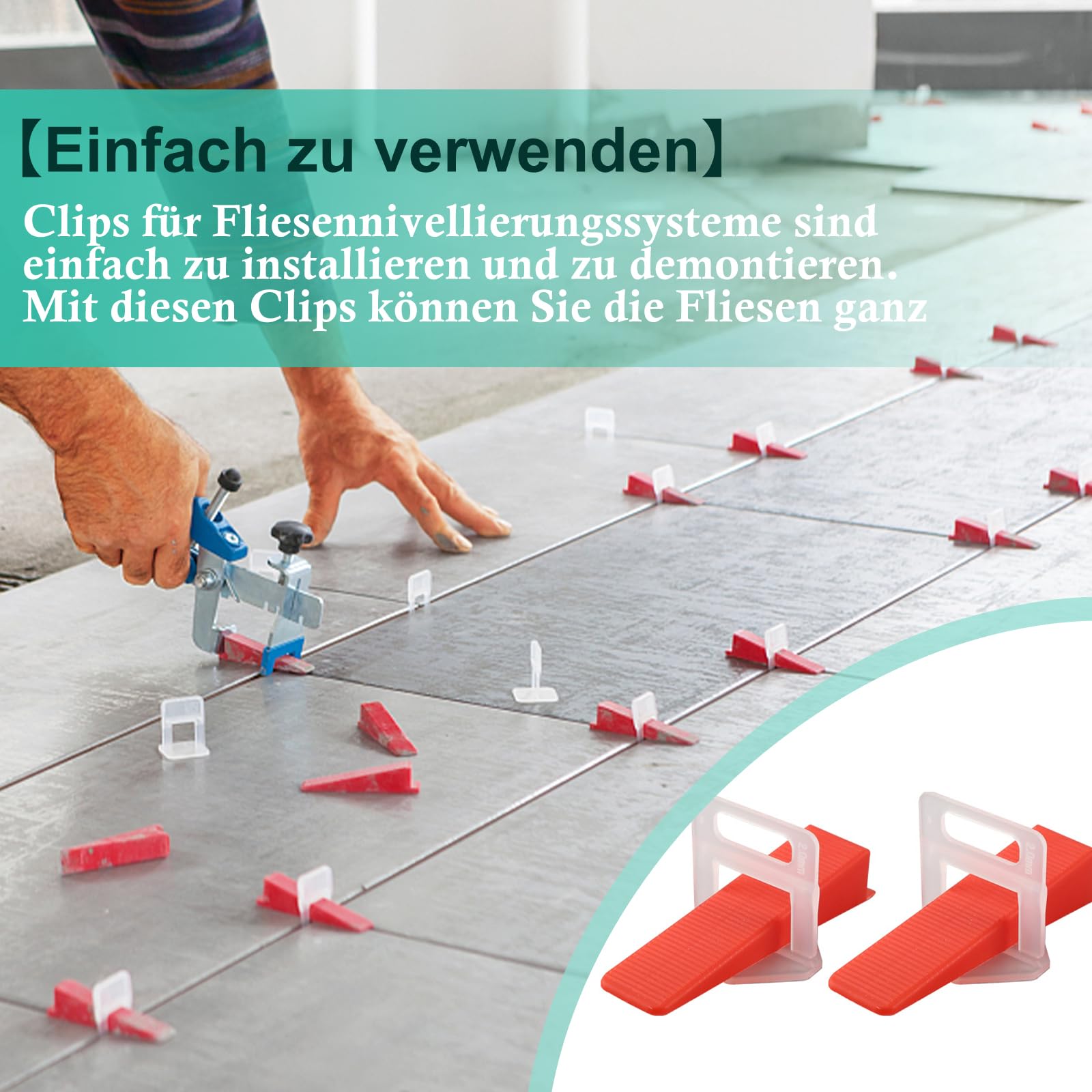 600 Stück Fliesen Nivelliersystem 3mm Zuglaschen, 3mm Fliesen Fliesenkeile Fliesen Nivelliersystem Kit fliesen Verlegehilfe für Fliesen Wandfliesen Bodenfliesen Höhe 6-16 mm