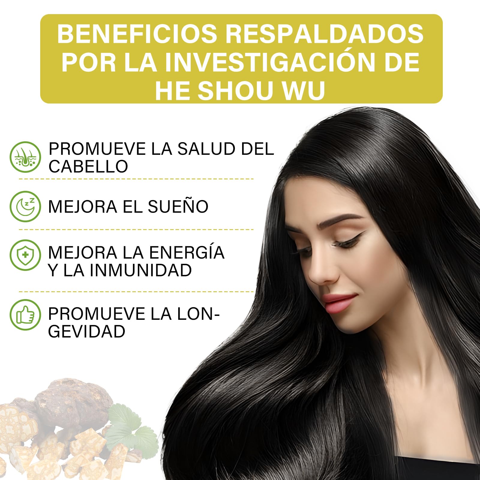 Poudre Organique de He Shou Wu, Extraits de Fo Ti, Herbe Tonique Riche en Nutriments et Antioxydants, Complément pour Soutenir l'Énergie, l'Humeur et le Système Immunitaire, Non-OGM, 170g