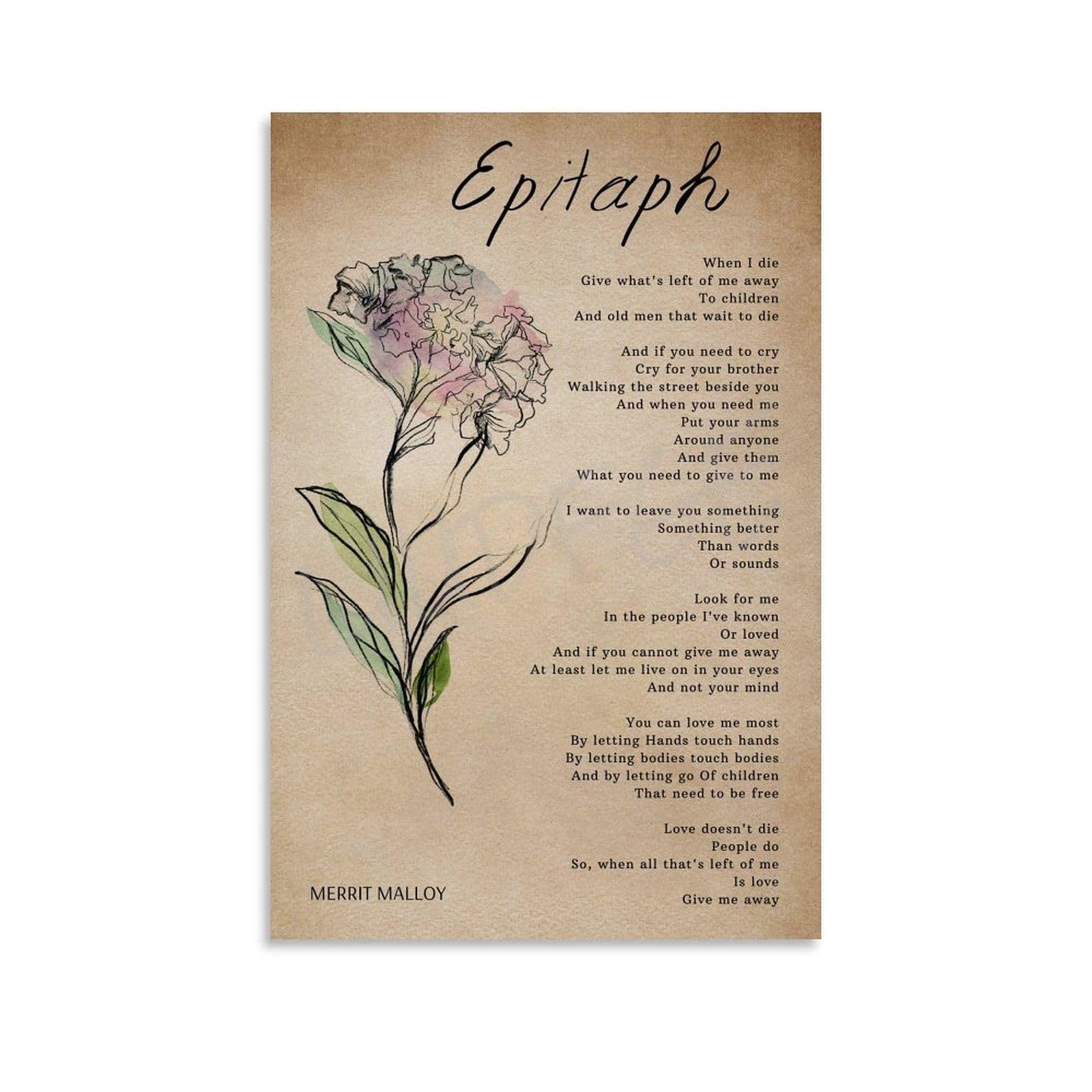 amazon-com-epitaph-poem-by-merrit-malloy-posters-death-poem-poster-9-canvas-painting-wall-art-poster-for-bedroom-living-room-decor-16x24inch-40x60cm-unframe-style-posters-prints for Epitaph By Merrit Malloy Printable Free Amazon.com: Epitaph Poem by Merrit Malloy Posters Death Poem Poster (9) Canvas Painting Wall Art Poster for Bedroom Living Room Decor 16x24inch(40x60cm) Unframe-style: Posters & Prints for Epitaph By Merrit Malloy Printable Free
