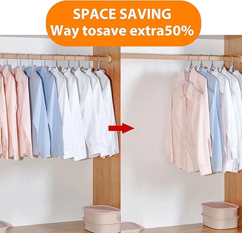 Miniatura 4 de 100 ganchos para colgar ropa, clips extensores resistentes que ahorran espacio para perchas de madera de terciopelo de plástico, organizador de