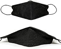 Vista 3 de Paquete de 20 mascarillas KF94 negras empaquetadas individualmente, unisex, filtros de 4 capas para adultos y mayores, coloridos