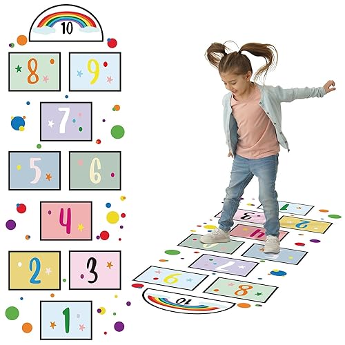 Miniatura 5 de Calcomanías de pared con 10 números, juego de remolacha, calcomanías de pared de colores primarios, juego de calcomanías de pared de colores