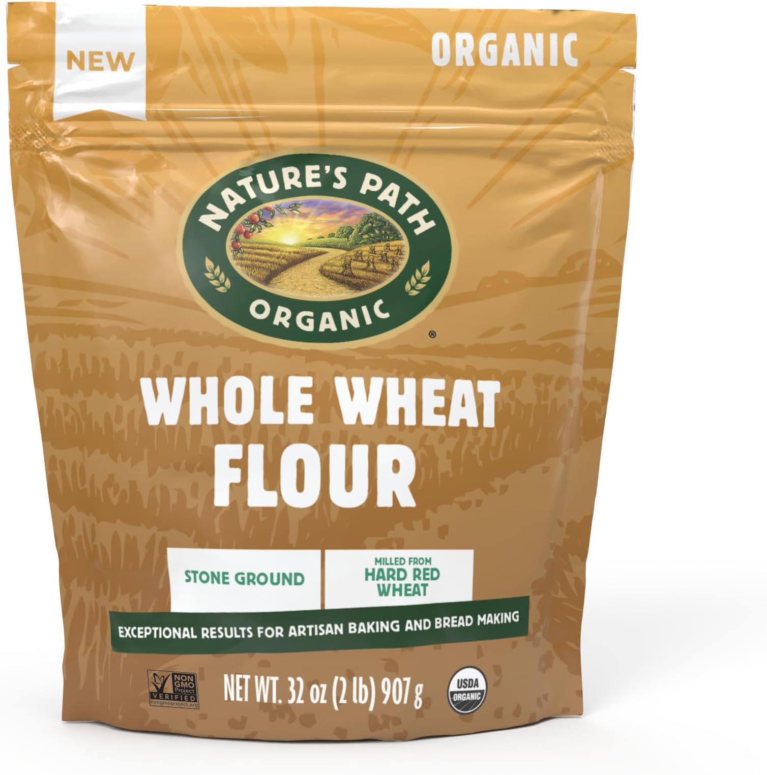 Nature's Path Organic Whole Wheat Flour, 32 oz (Pack of 1), Non-GMO