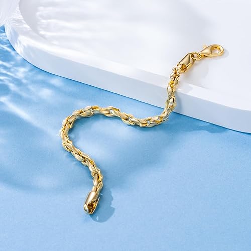 Miniatura 8 de Gold Bracelets for Women 14K Gold Bracelet Dainty Bracelets for Womens Braided Chain Bracelet for Women Men 6.577.589in