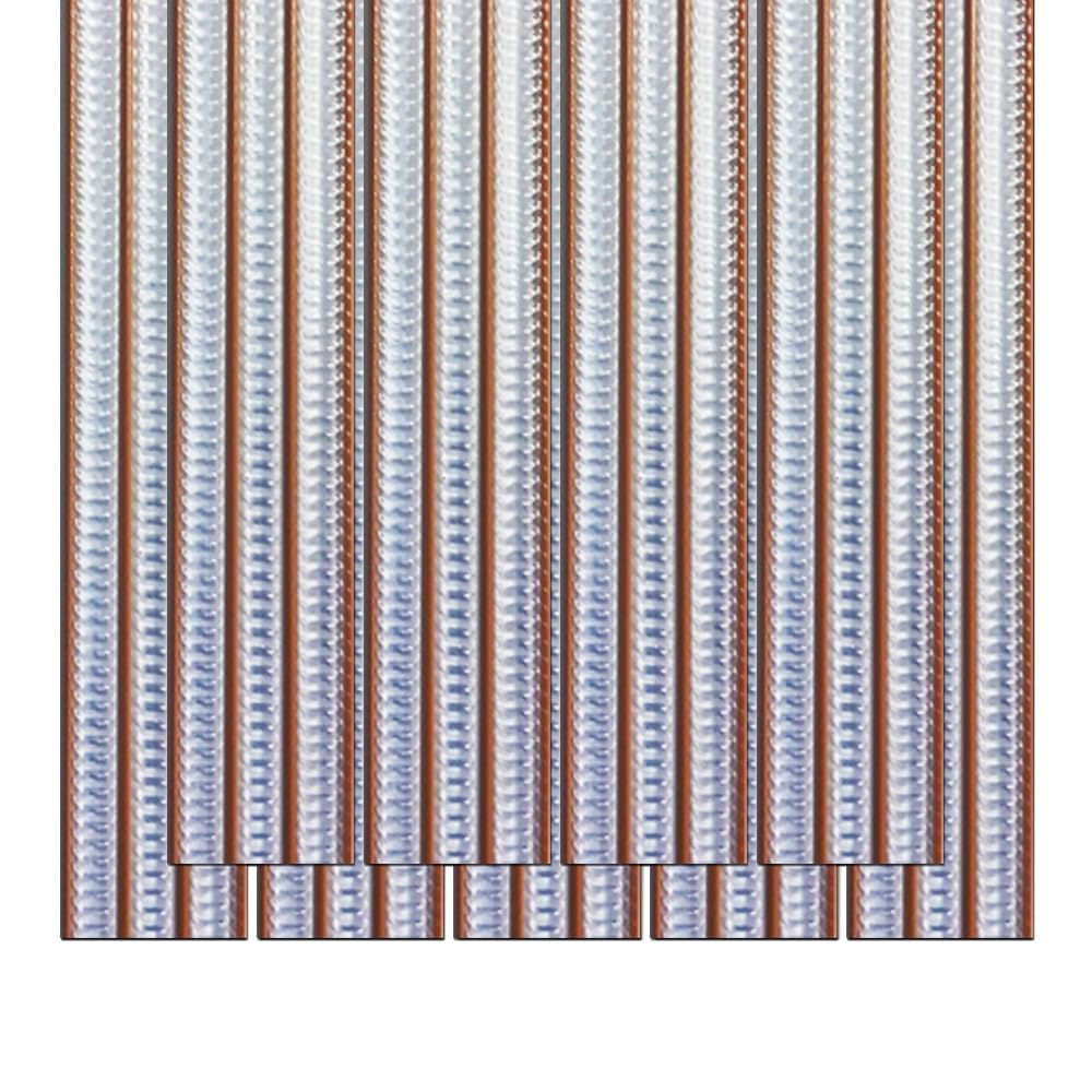 Cortina de Exterior de PVC | Doble Cinta | Anti Insectos | (Alto 210 x 90cm Ancho, Marrón y Transparente)