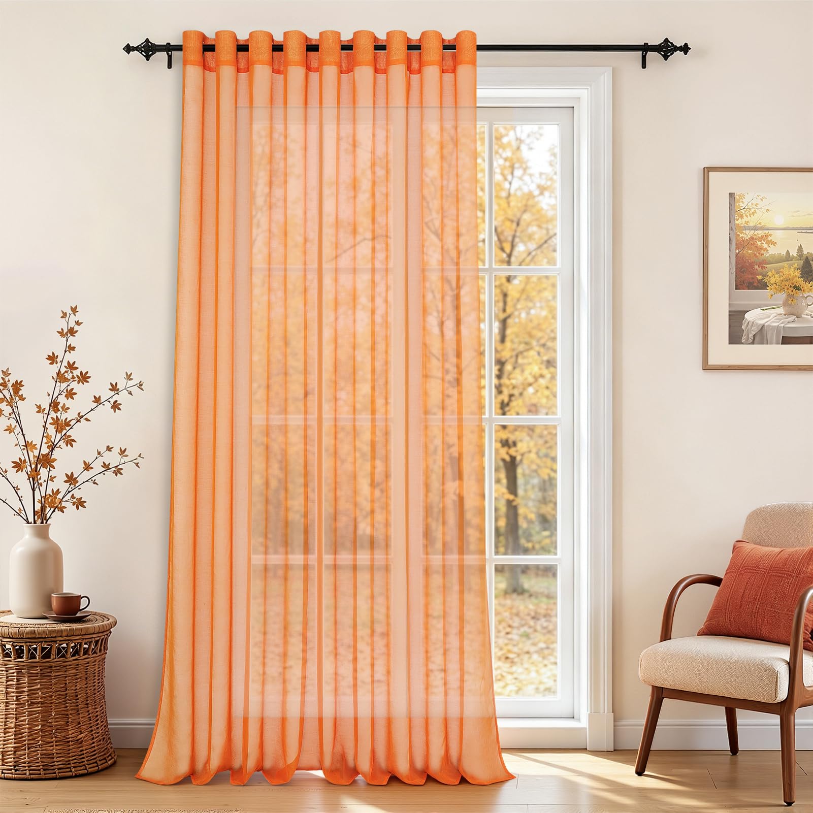 MRTREES Voile curtain with eyelets, transparent, 1 piece, H 240 x W 300 cm — image 1