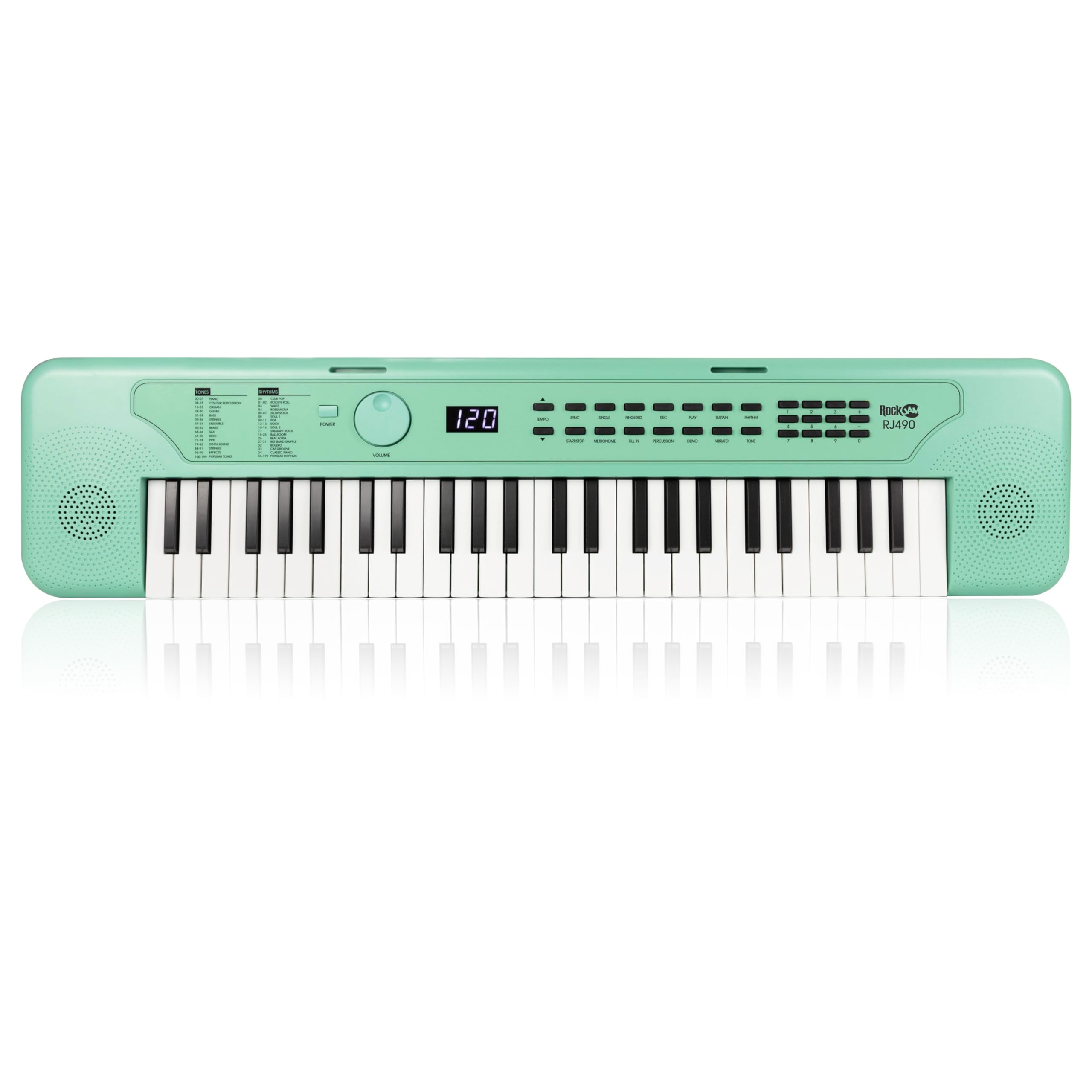 RockJam 49 Key USB Keyboard Piano with Lessons & Keynote Stickers