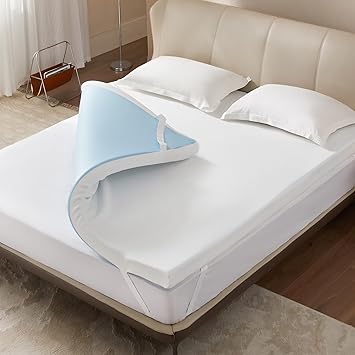 Eiayeebil 4 Inch Memory Foam Matress Topper Full, Mattress Pad for Back Pain Relief, Bed Topper with Removable Cover, Dual Layer Gel Mattress Topper, CertiPUR-Us Certified 4 Inch Full Size
