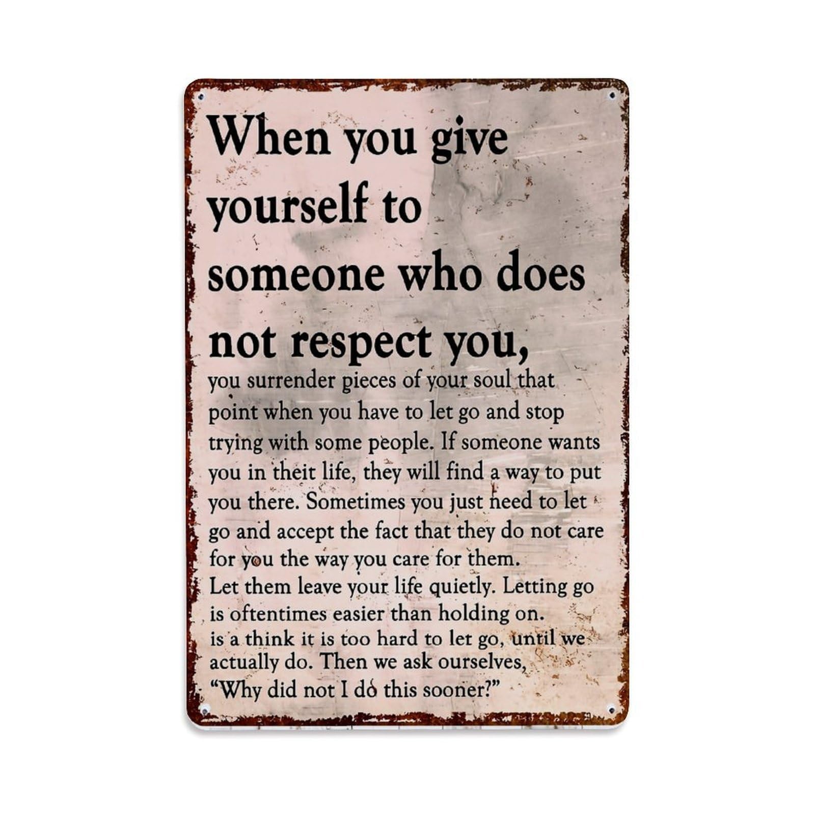 Jdfenggu Vintage Textured Background With Inspirational Quote- Retro Metal Tin Sign, Decor Art Poster For Bar, Home, Man Cave, Kitchen, Laundry Room Gift 8X12inch