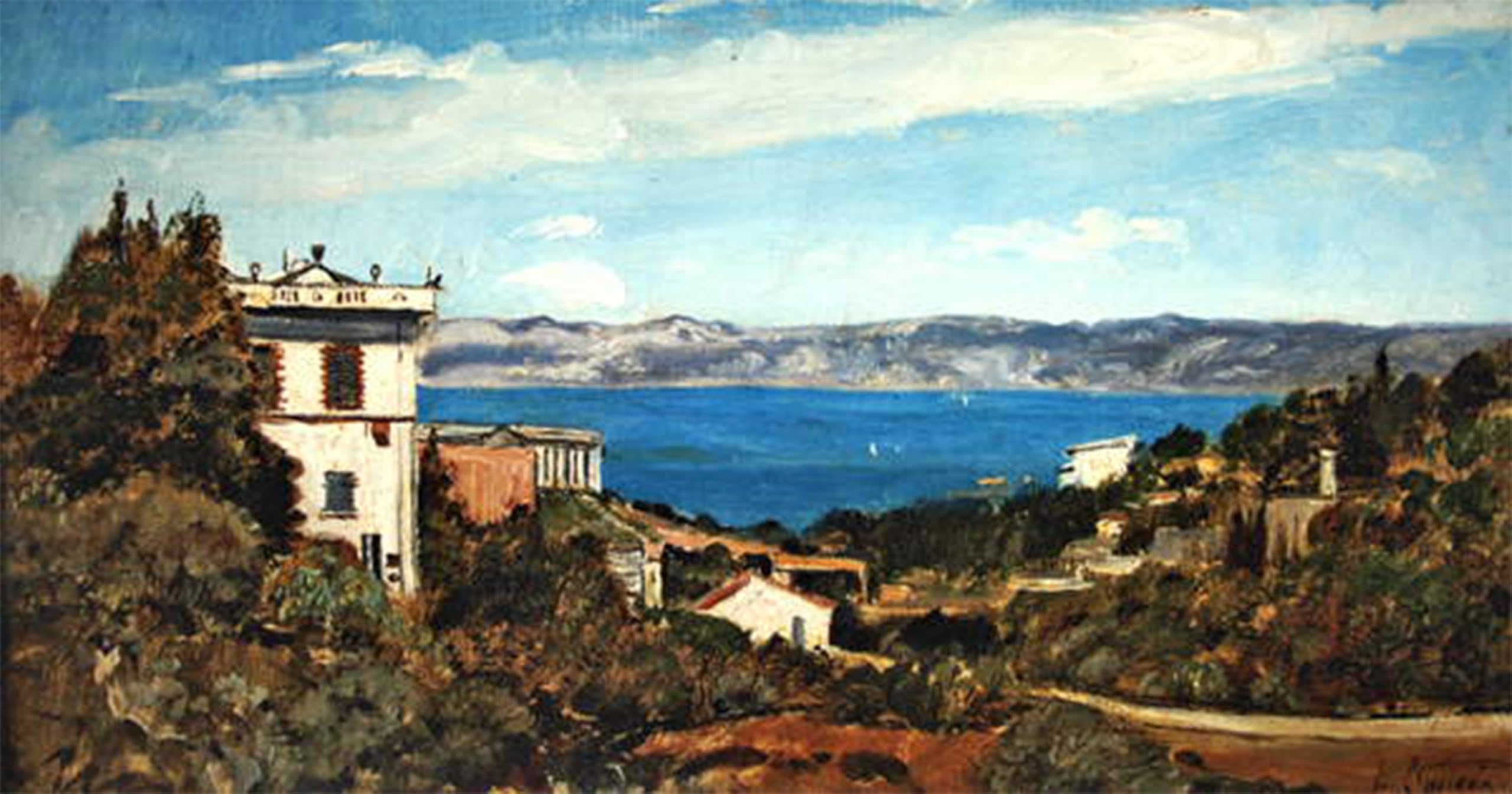 SERENDIPITP Retro Picture Poster Wall Art Pictures Painting the Bay of Marseilleaint Henri by Paul Camille Guigou Wall Art Canvas Print for Wall Decor 60x90cm