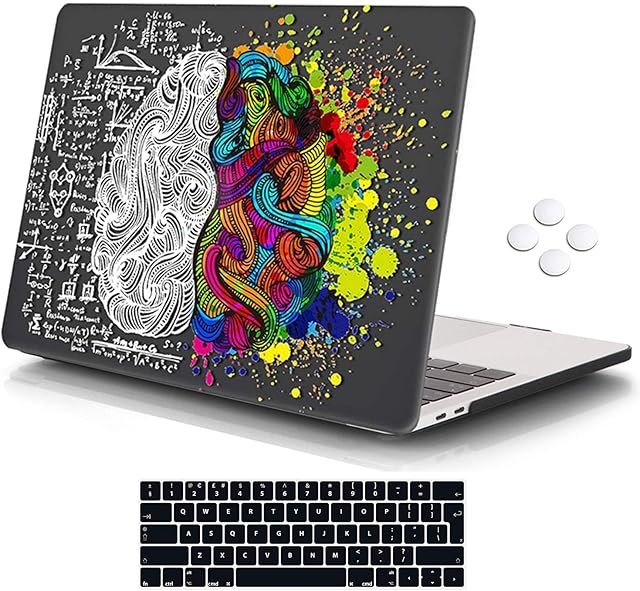 iCasso Compatible with Macbook Pro 13 inch Case M2 2022, 2021, 2016-2020 A2338 M1 A2251 A2289 A2159 A1989 A1706 A1708 with Touch ID, Plastic Hard Shell Case Protective Cover&Keyboard Cover, Brain