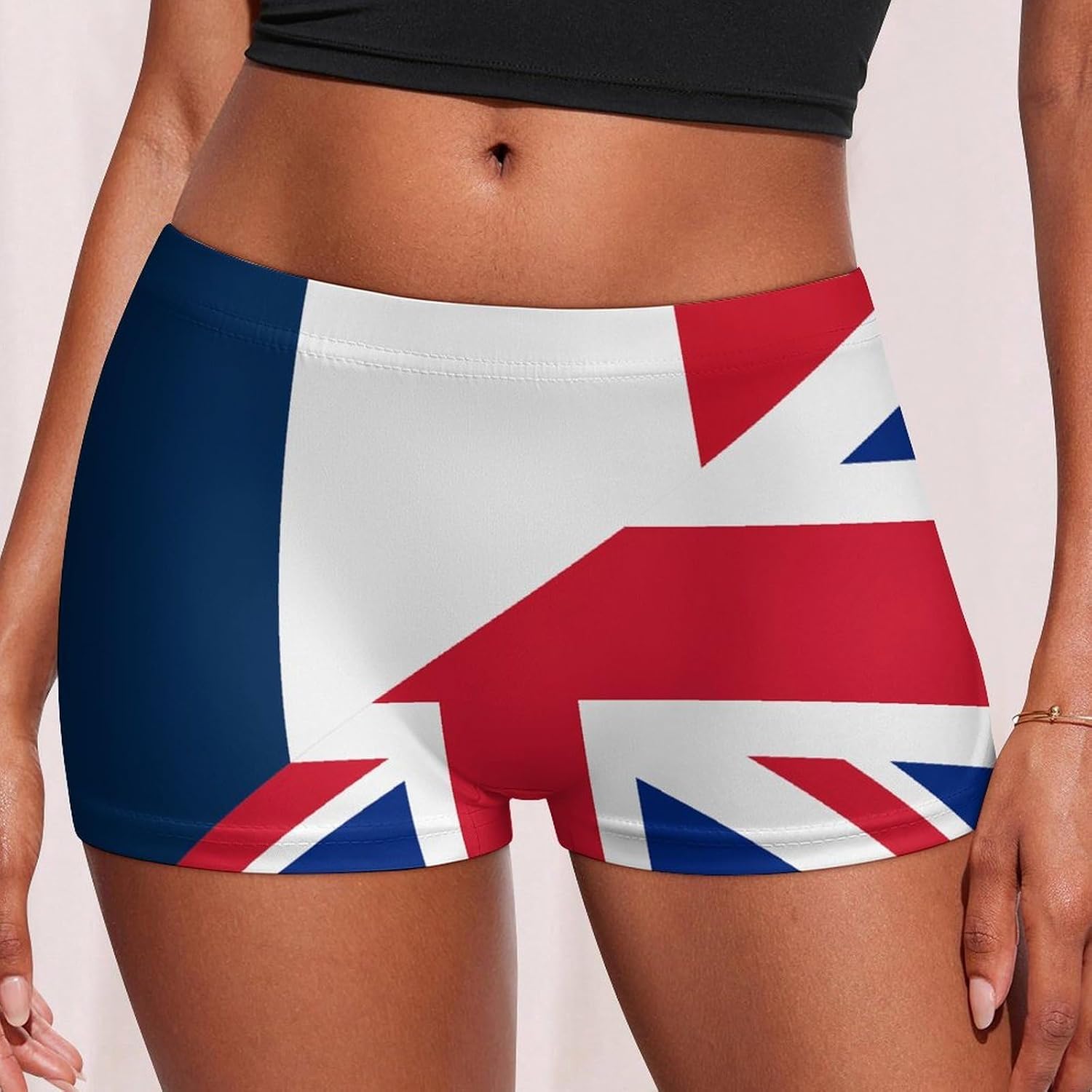 France & UK Flag Fashion Women's Boxer Briefs Breathable Underpants Trunks Stretch Underwear