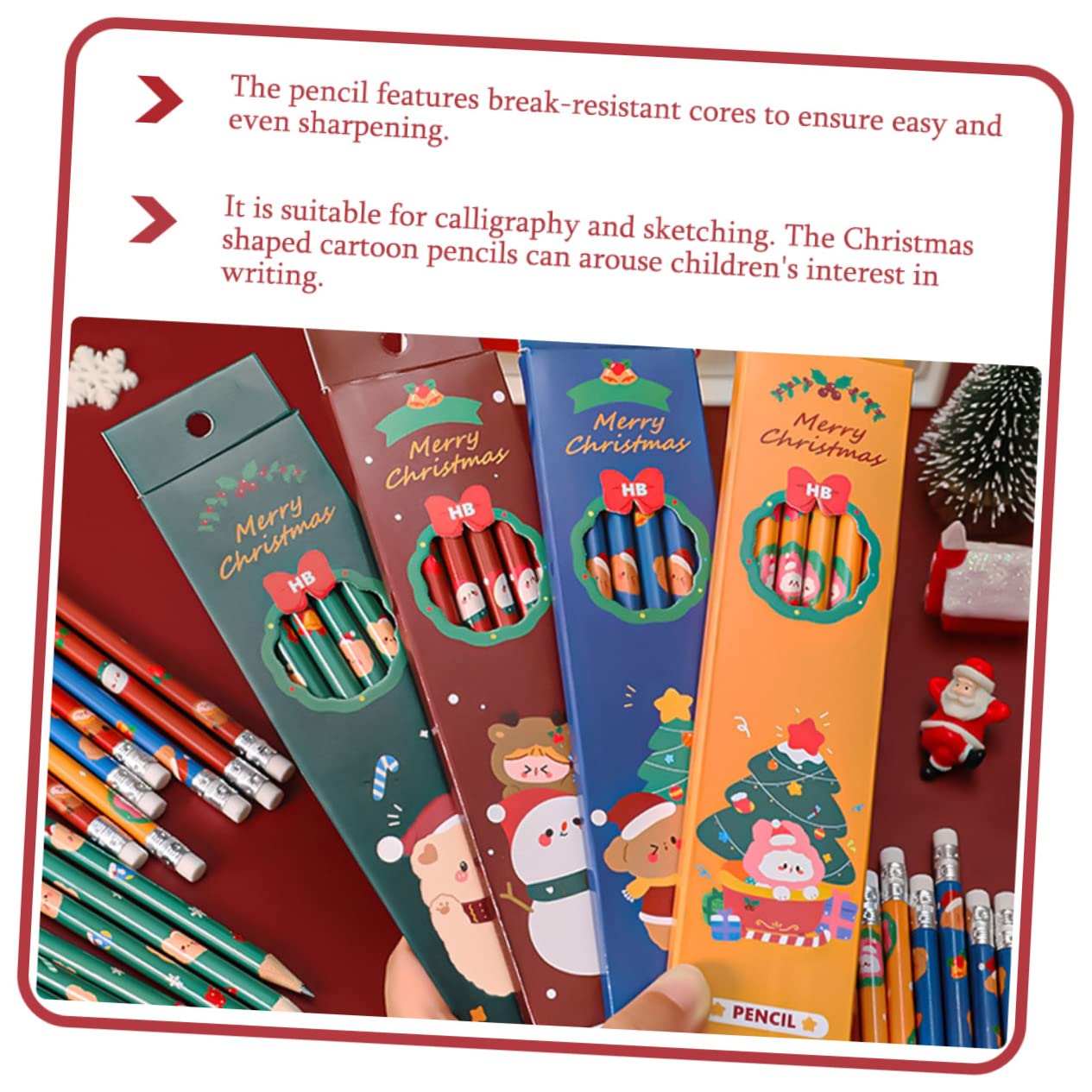 4 Sätze Weihnachts Bleistiftspitzer Elektrischer Schulbleistift Bleistifte Für Weihnachten Gelmarker Bleistift Zum Prüfen LED Topper Bleistifte Für Hb Skizzenbleistift Stück * 4