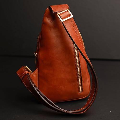 Miniatura 3 de Time Resistance Bolso bandolera de cuero - Bolso bandolera marrón - Bolso bandolera para hombre y mujer - Mochila de hombro hecha a mano
