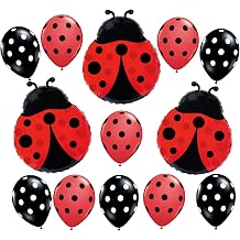 13 Pcs Ladybug Balloons for Ladybug Birthday Party Decorations | Red Black Spotty Ladybug Party Balloon | Ladybug Birthday,Baby Shower | Garden-Themed & Insect Paty Decorations