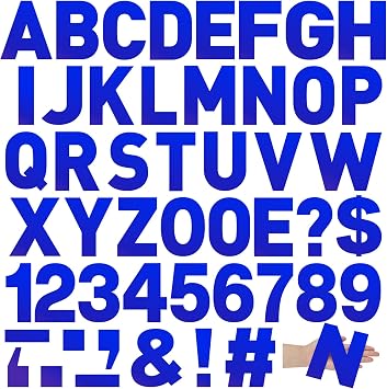 Seajan Blue 184 Pcs Large Vinyl Letter Sticker 6" Big Alphabet Number