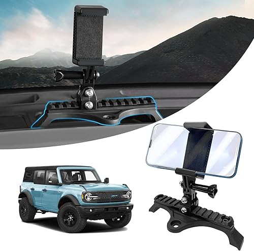 Soporte de teléfono para automóvil Ford Bronco 2021-2025, soporte de teléfono celular Picatinny Rail Bronco para iPhone, Samsung, Moto, LG y otros