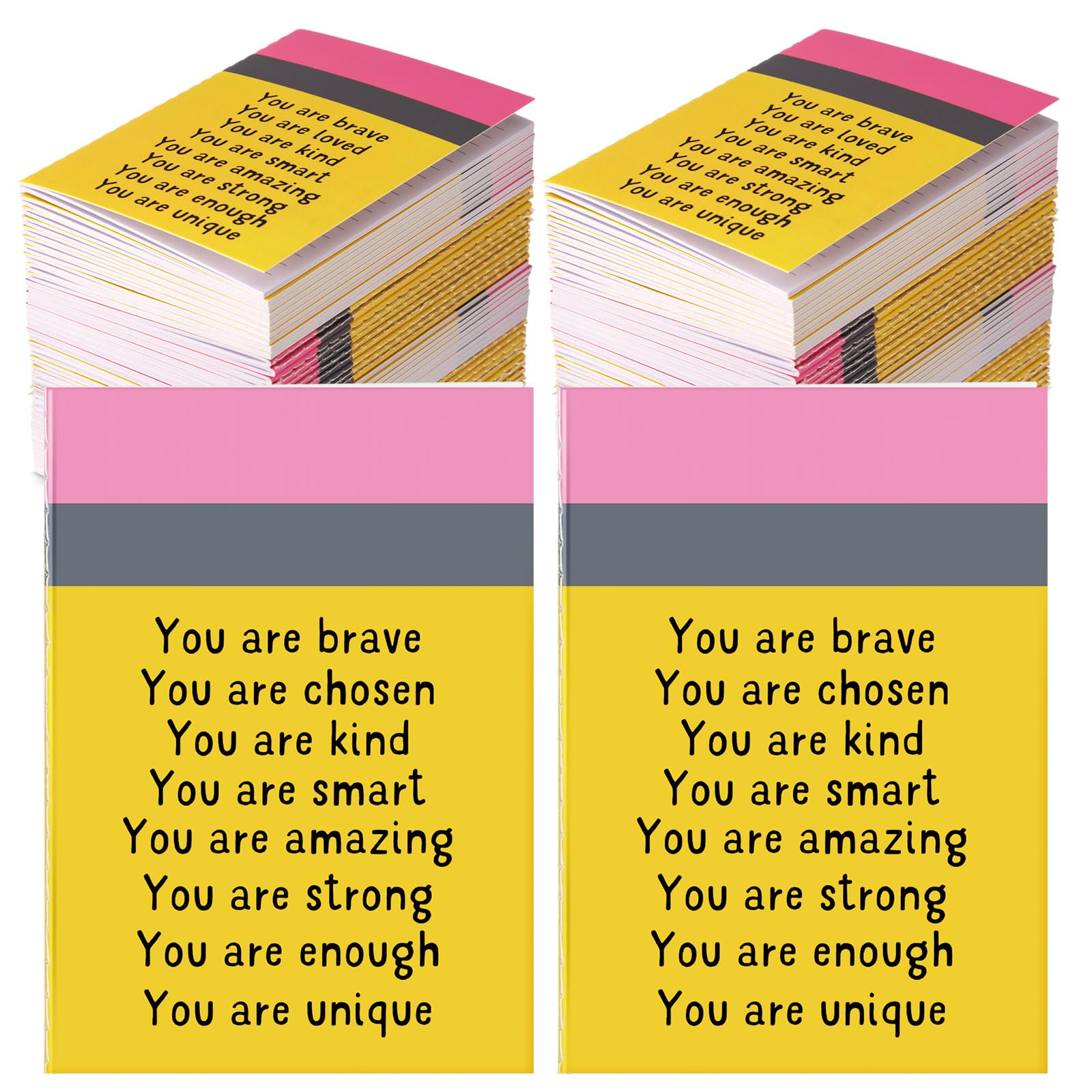 Spakon 96 Pcs Mini Notebooks Bulk Motivational Gifts for Students, Yellow