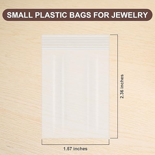 Miniatura 14 de 120 bolsas de plástico pequeñas para joyas, bolsas de polietileno transparente resellables de 2 x 2.76 pulgadas, mini bolsas con cremallera de 2.4