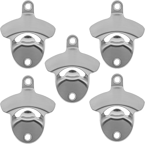 Miniatura 25 de Abrebotellas montado en la pared, bronce antiguo, abridor de tapa de cerveza montable, acero inoxidable (paquete de 1) Bronce antiguo,Negro -,Cobre