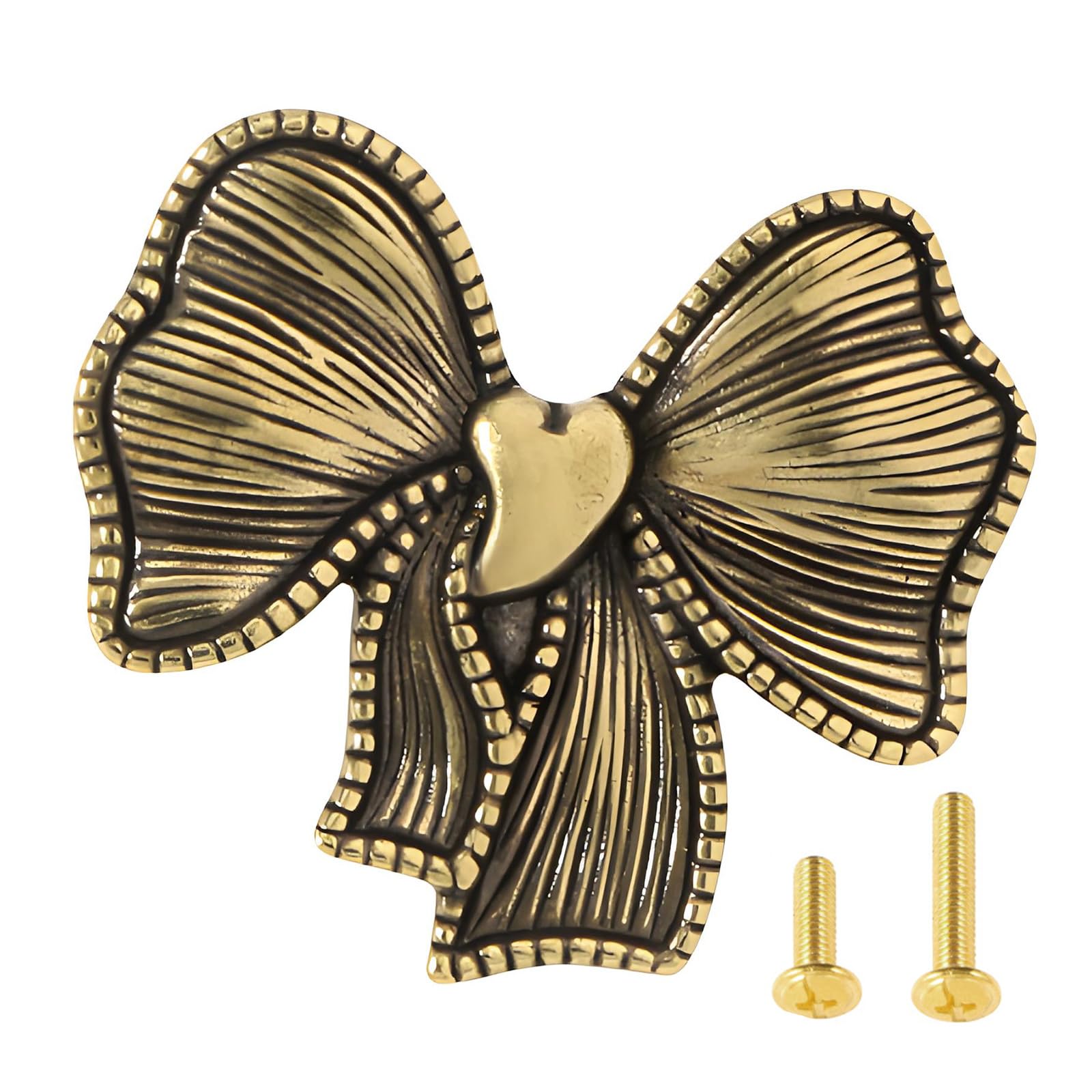 Antique Styles Brasses Butterfly Knot Cabinet Knob Unique Furniture Handle for Bedroom Closet Drawer Chest Heart Bow Drawer Knobs