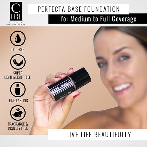 Miniatura 3 de CARA Cosmetics - Base perfecta - Maquillaje de base de cobertura completa base sin aceite base ligera tono de piel desigual y bases de piel grasa