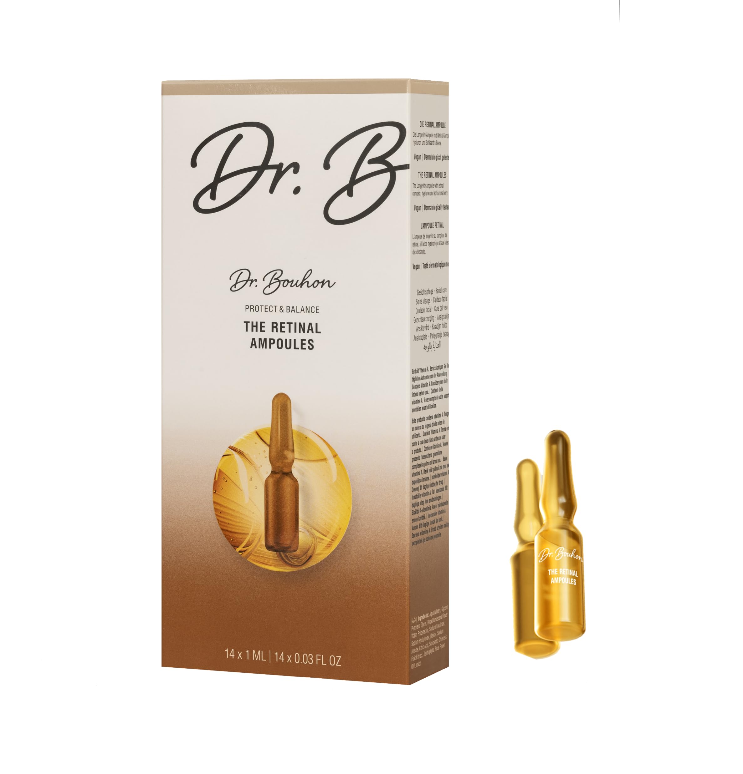 The Retinal Ampoules (14 x 1 ml) – Anti-Aging Gesichtsampullen mit Retinal – unterstützt Hauterneuerung & Ebenmäßigkeit – glättet Falten – dermatologisch getestet