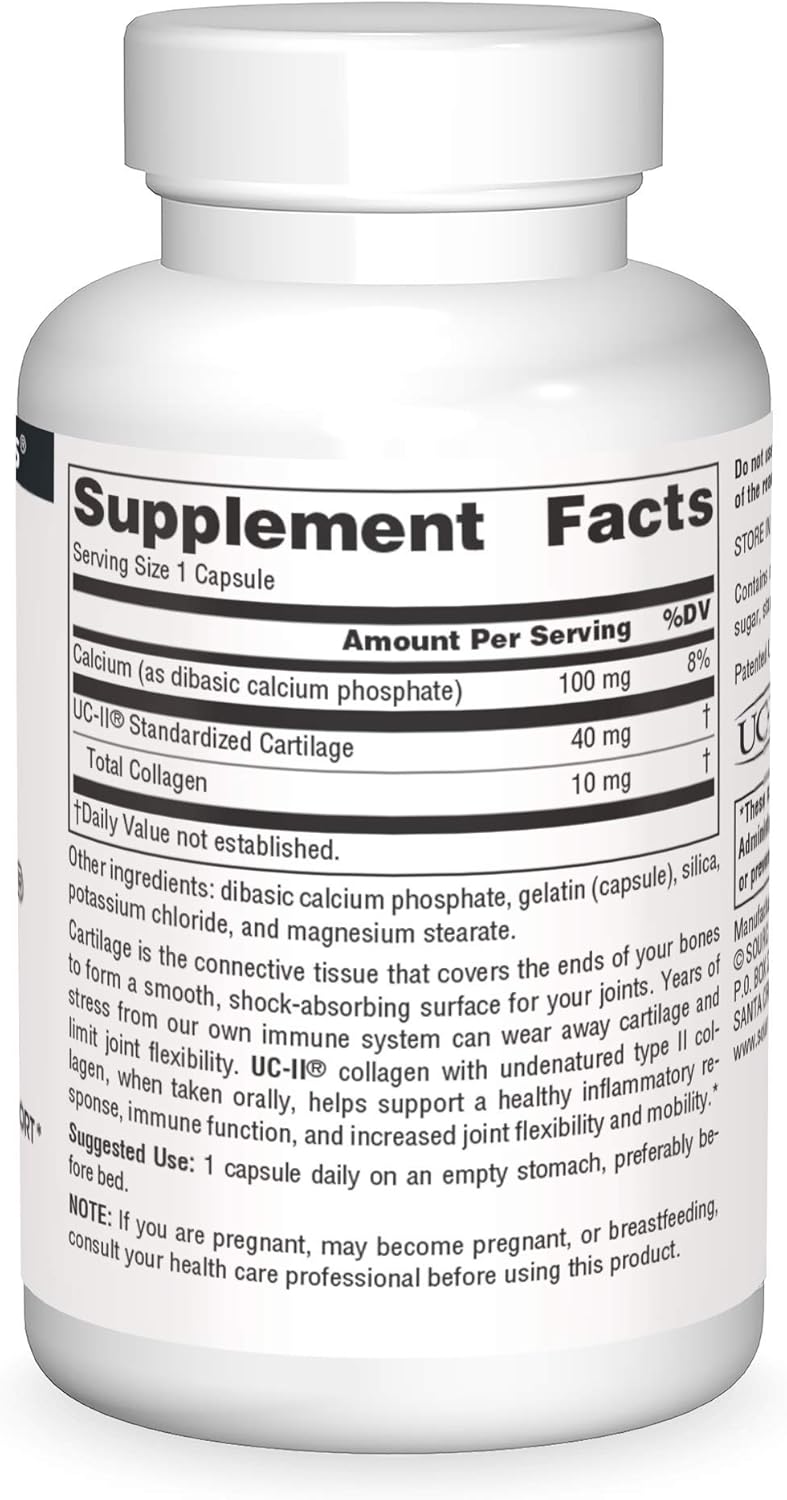 Source Naturals UC-II, Undenatured Collagen Joint Comfort* 40 mg - 60 Capsules - Image 3