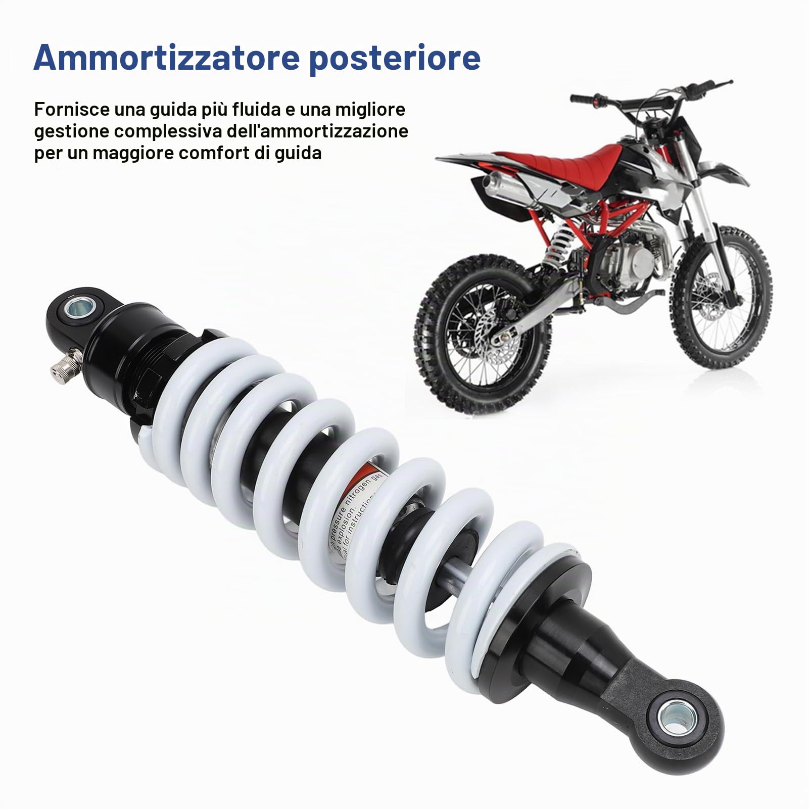 Ammortizzatore Posteriore da 310mm Ammortizzatore Posteriore in Lega di Alluminio CNC con Diametro di 10mm per Scooter Go Kart da 70c C a 200c Dirt Pit Bike