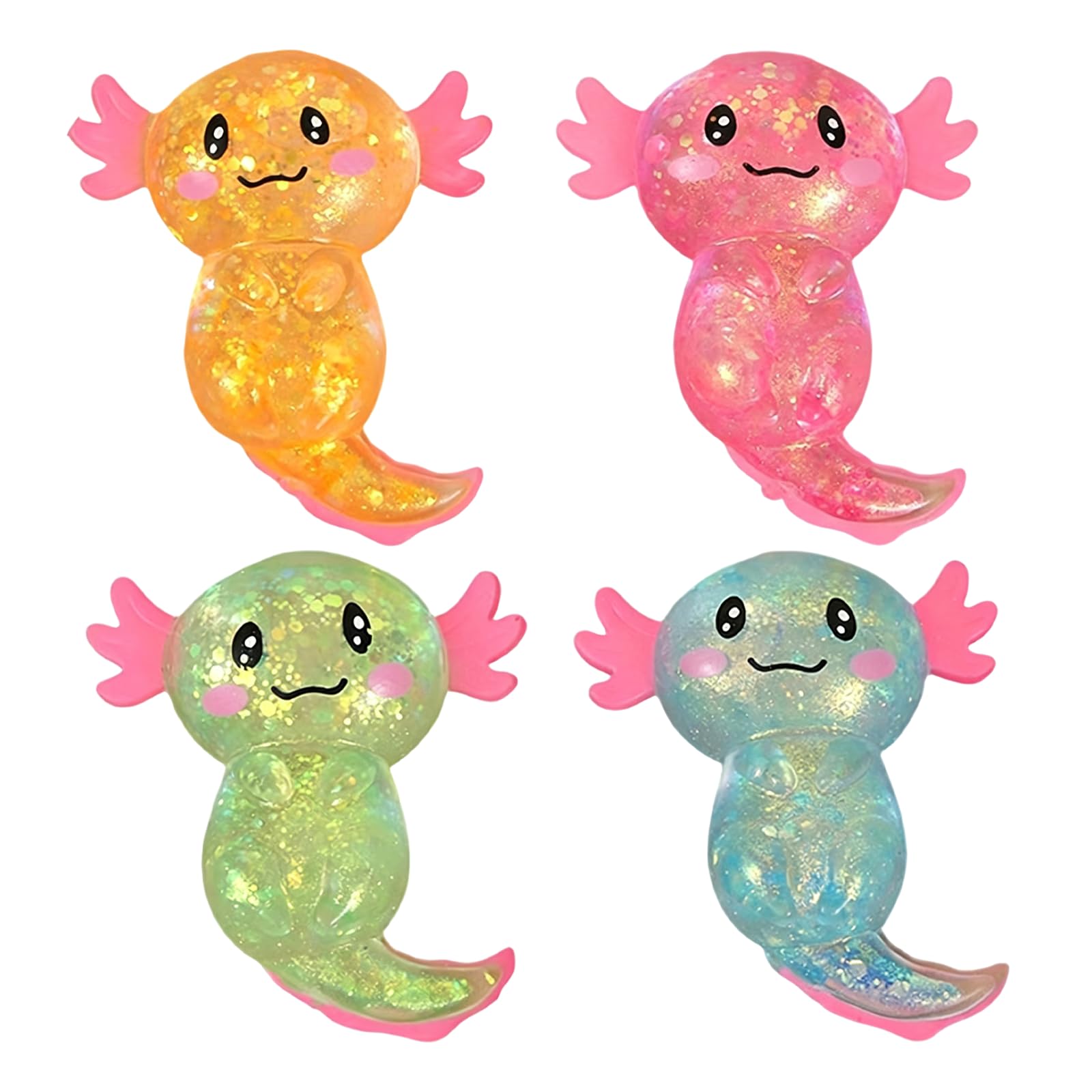 2 Pack Glitter Dachshund Squishy Toy, Sausage Dog Squishy, Mini Squishies, Fidget Stress Relief Ball, Soft Slow Rebound TPR Sensory Squeeze Toy for Desk Decor, Office, Students (Pink and Purple)