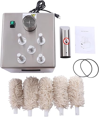 Miniatura 9 de Máquina pulidora eléctrica de copas de vino de bodega, máquina pulidora de vidrio comercial 2 en 1 con 5 cepillos, máquina pulidora de cristalería