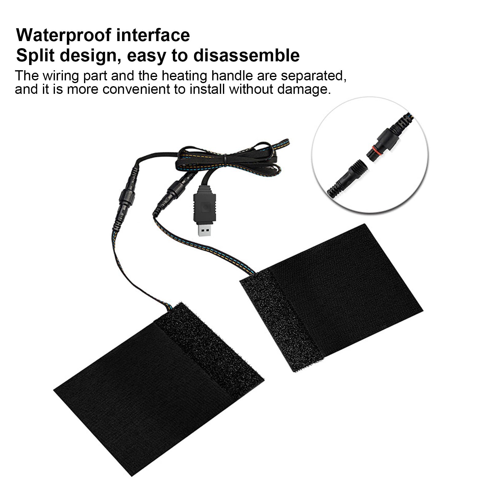 Copri Manubrio Riscaldante USB 5V per Moto e Scooter – Riscaldatore Manubrio con 3 Livelli di Temperatura (50°C/60°C/70°C), Rivestimento in Fibra Aramidica Antiscivolo, IP67 Impermeabile