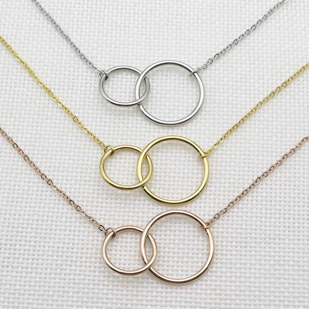 IDLAN Mom to Be Pregnancy Gift Necklace - Expectant Mother Infinity Circles Necklace - Image 4