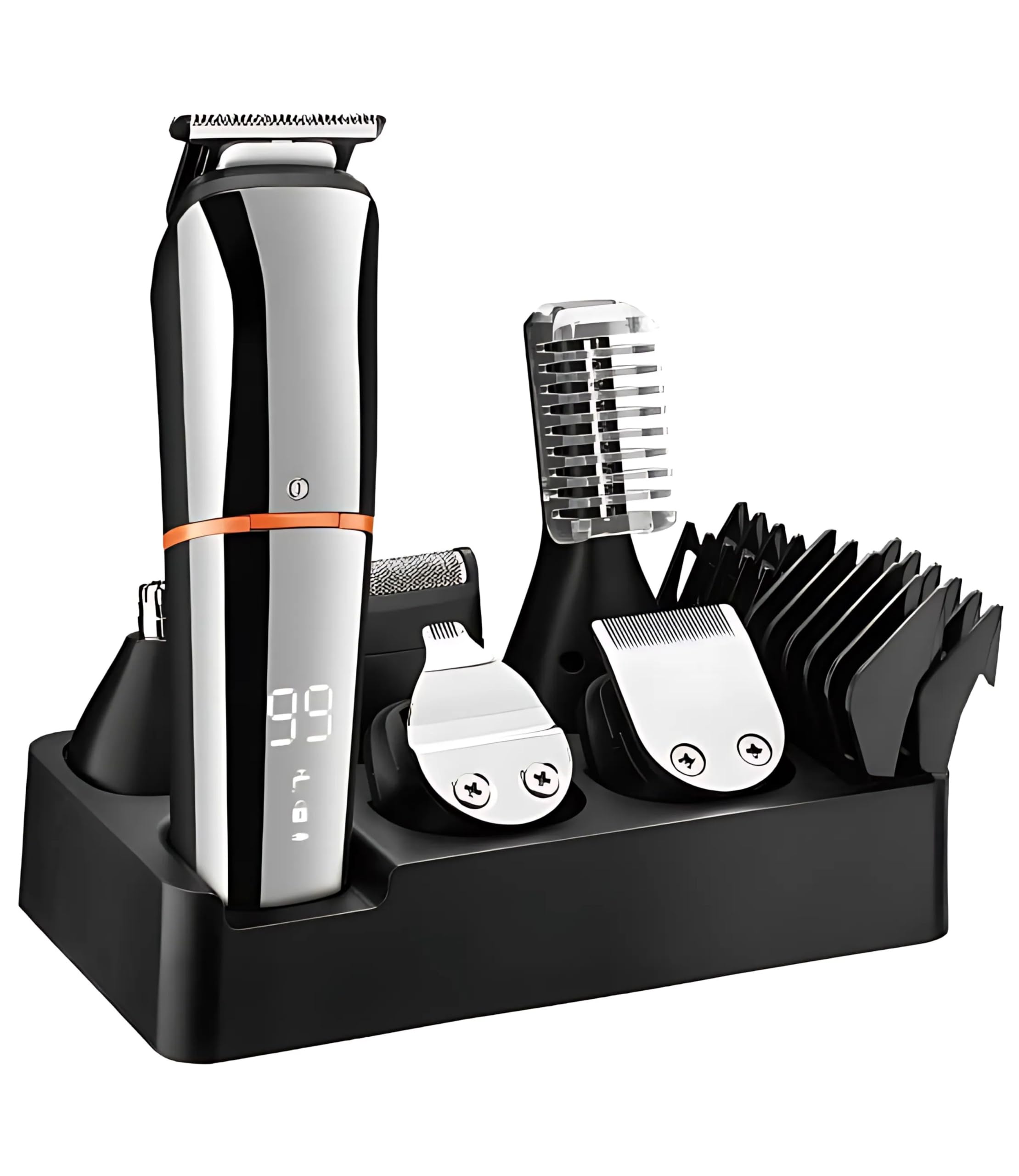 Bartschneider für Herren, Haarschneidemaschine für Körper, Schnurrbart, Nasenhaar, schnurloser Präzisionstrimmer, 6-in-1-Pflegeset, wasserdicht, USB-wiederaufladbar